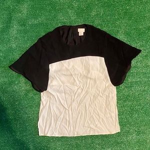 H&M Black & White Blouse Top T-Shirt Medium